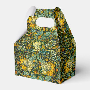 William Morris Gold Honeysuckle Floral Wallpaper Favor Box