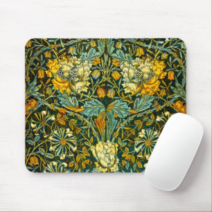 William Morris Gold Honeysuckle Floral Wallpaper Mouse Pad