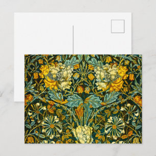William Morris Gold Honeysuckle Floral Wallpaper Postcard