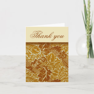 William Morris Gold Leaves Thank You Note Cards
