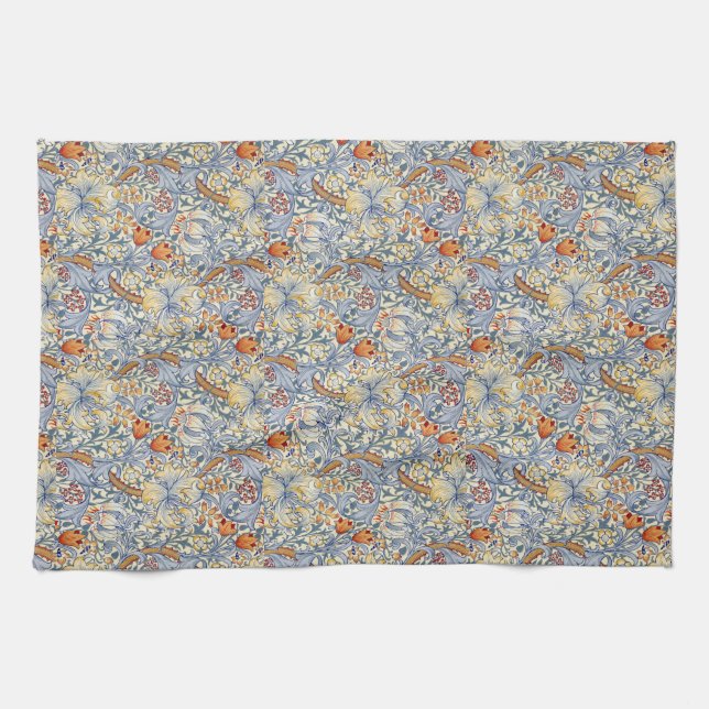 William Morris Gold Lily Victorian Botanical Kitchen Towel (Horizontal)