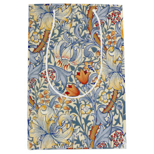 William Morris Gold Lily Victorian Wallpaper Medium Gift Bag