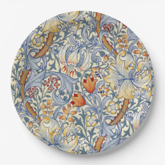 William Morris Gold Lily Victorian Wallpaper Paper Plate