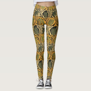 William Morris Gold Tulip Lily Vintage Wallpaper Leggings