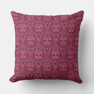 William Morris Golden Bough in Plum Throw Pillow