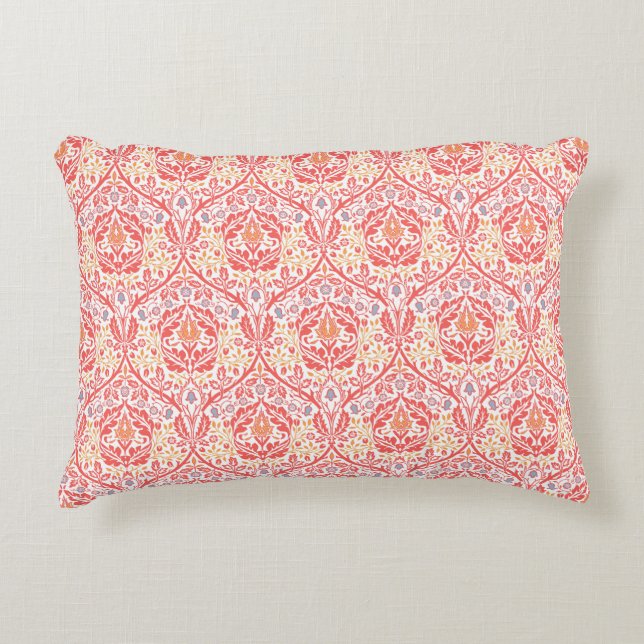 William Morris Golden Bough in Red Accent Pillow (Front)