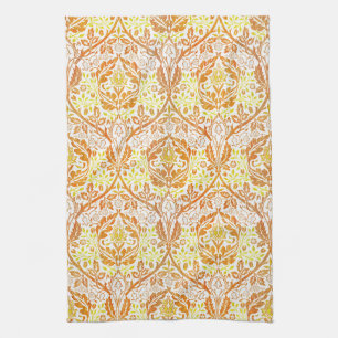 William Morris Golden Bough Orange Floral Art Kitchen Towel