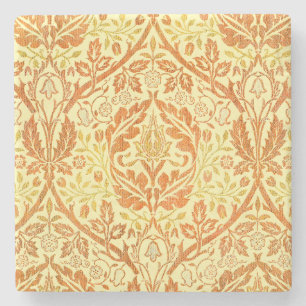 William Morris Golden Bough Orange Floral Art Stone Coaster