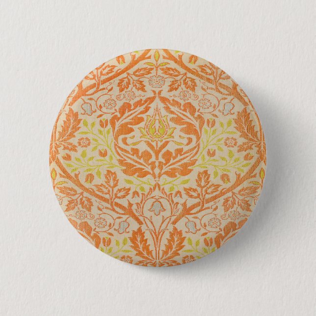 William Morris Golden Bough Tapestry Pattern 2 Inch Round Button (Front)