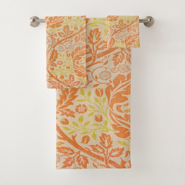 William Morris Golden Bough Tapestry Pattern Bath Towel Set (Insitu)