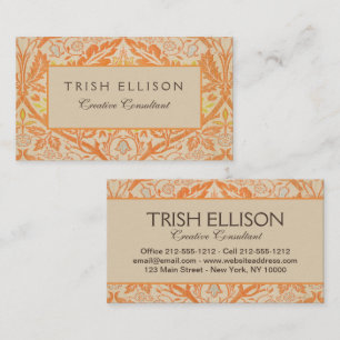 William Morris Golden Bough Tapestry Pattern Business Card