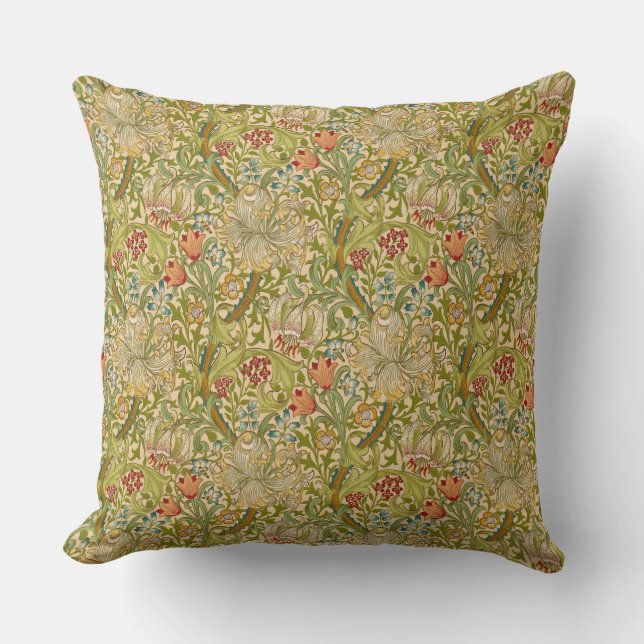 William Morris "Golden Lily" 2 Throw Pillow (Front)