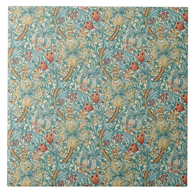 William Morris "Golden Lily" 3 Tile (Front)
