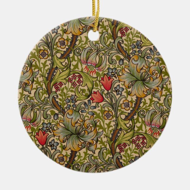 William Morris Golden Lily Antique Ceramic Ornament (Front)
