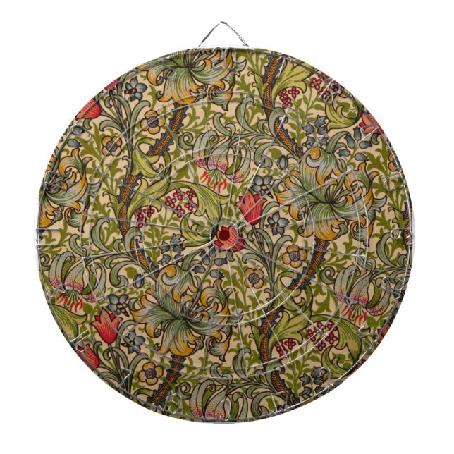 William Morris Golden Lily Antique Dartboard (Front)