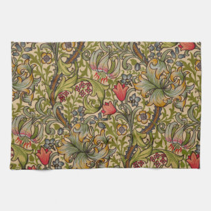 William Morris Golden Lily Antique Floral Pattern Kitchen Towel