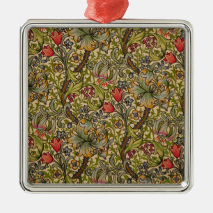 William Morris Golden Lily Antique Floral Pattern Metal Ornament