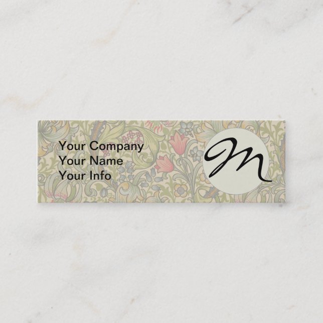 William Morris Golden Lily Antique Mini Business Card (Front)