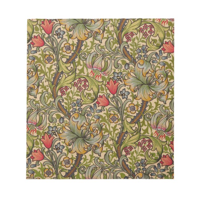 William Morris Golden Lily Antique Notepad (Front)