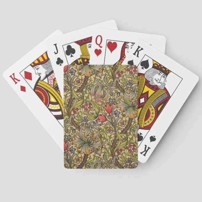 William Morris Golden Lily Antique Playing Cards (Back)