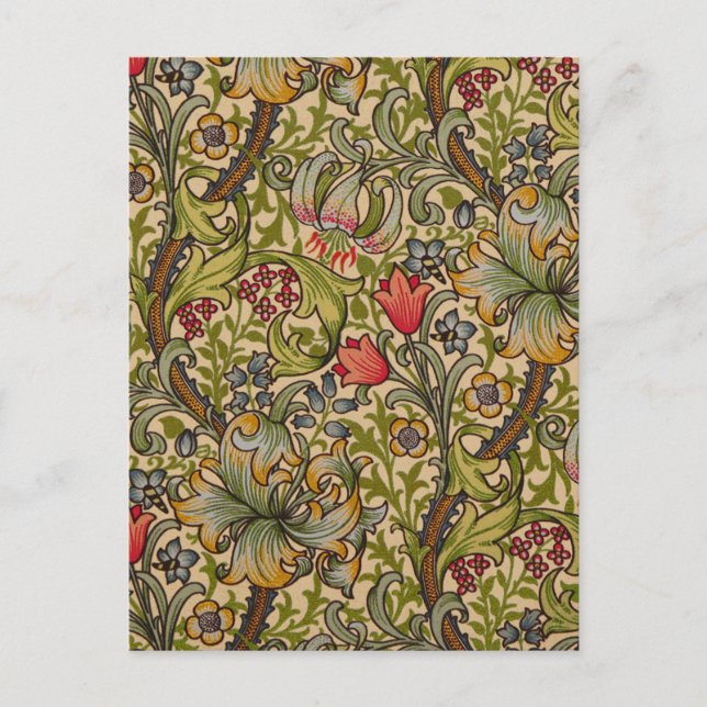 William Morris Golden Lily Antique Postcard (Front)