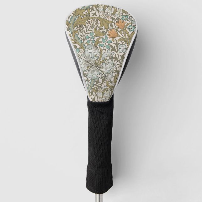 William Morris Golden Lily Blue Gold Classic Golf Head Cover (Front)