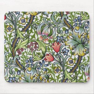 William Morris Golden Lily Floral Chintz Pattern H Mouse Pad
