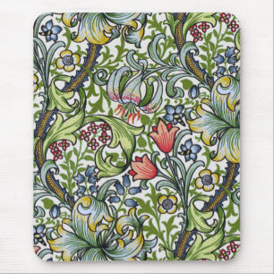 William Morris Golden Lily Floral Chintz Pattern Mouse Pad