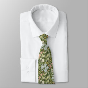William Morris "Golden Lily" Floral Green Tie