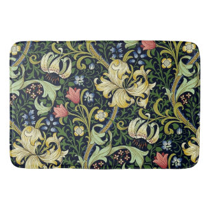 William Morris Golden Lily Floral Pattern Bath Mat