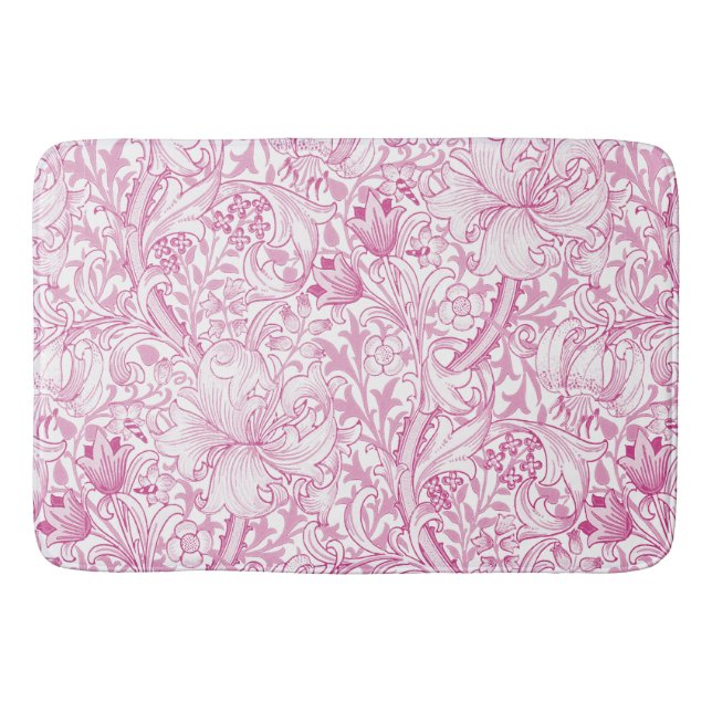 William Morris Golden Lily Floral Pattern Bath Mat (Front)