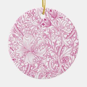 William Morris Golden Lily Floral Pattern Ceramic Ornament
