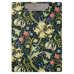 William Morris Golden Lily Floral Pattern Clipboard