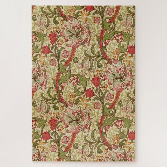 William Morris Golden Lily Floral Pattern Jigsaw Puzzle (Vertical)