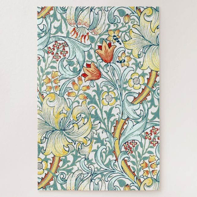 William Morris Golden Lily Floral Pattern Jigsaw Puzzle (Vertical)