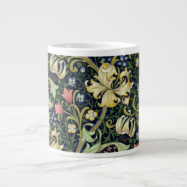 William Morris Golden Lily Floral Pattern Large Coffee Mug (Front)