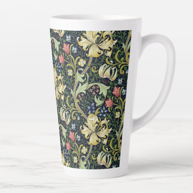William Morris Golden Lily Floral Pattern Latte Mug (Right)