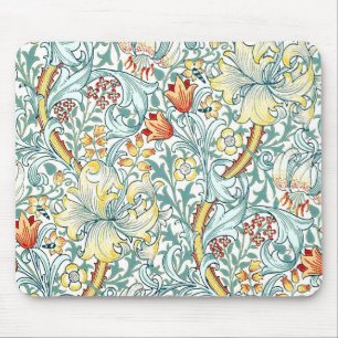 William Morris Golden Lily Floral Pattern Mouse Pad