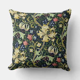 William Morris Golden Lily Floral Pattern Throw Pillow