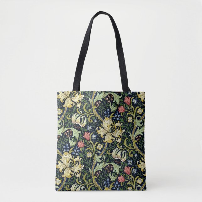 William Morris Golden Lily Floral Pattern Tote Bag (Front)