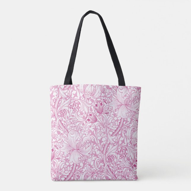William Morris Golden Lily Floral Pattern Tote Bag (Back)