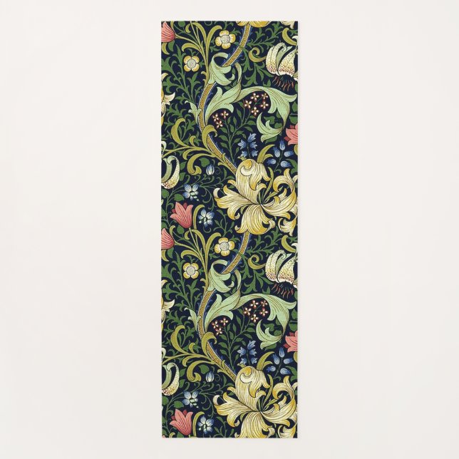 William Morris Golden Lily Floral Pattern Yoga Mat (Front)