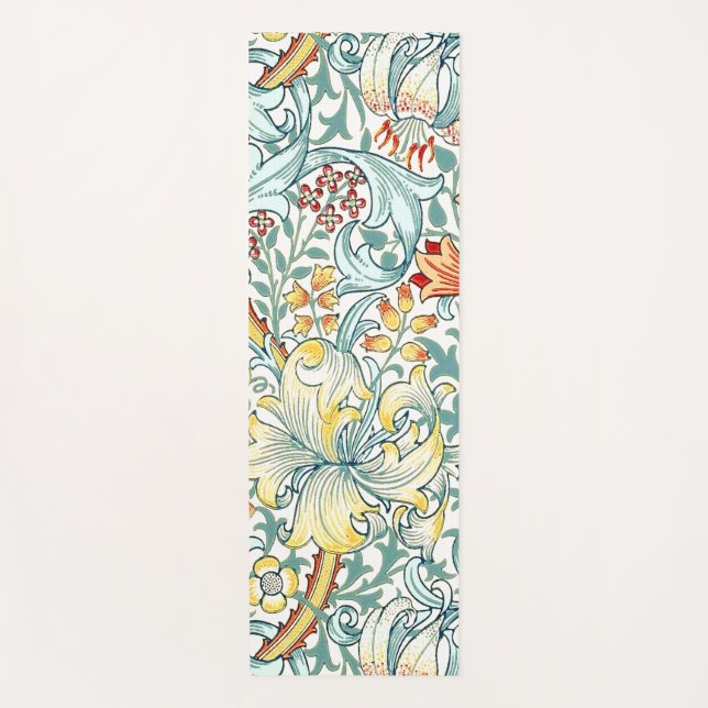 William Morris Golden Lily Floral Pattern Yoga Mat (Front)