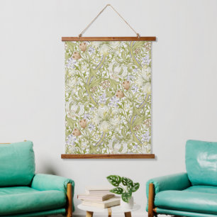 William Morris Golden Lily Garden Flower Classic Hanging Tapestry