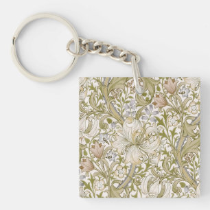 William Morris Golden Lily Garden Flower Classic Keychain