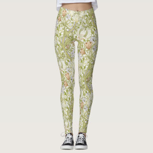 William Morris Golden Lily Garden Flower Classic Leggings