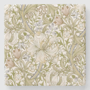 William Morris Golden Lily Garden Flower Classic Stone Coaster