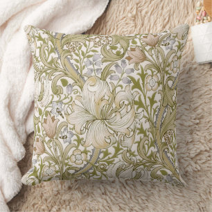 William Morris Golden Lily Garden Flower Classic Throw Pillow