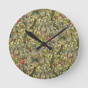 William Morris Golden Lily Round Clock