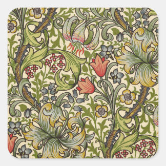 William Morris Golden Lily Square Sticker